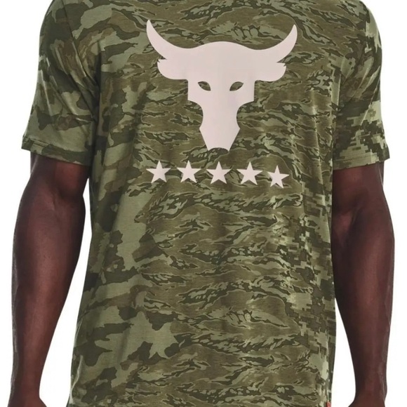 UNDER ARMOUR PROJECT ROCK VETERAN'S DAY CAMO SHIRT 1373584-346 THYME/KHAKI XL L - Picture 5 of 7